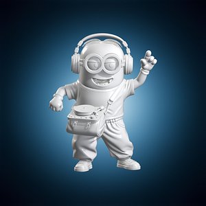 3D DJ Minion 3D Print Model Figurine