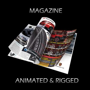 magazine opening rigged 3d model