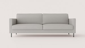 Modern Upholstered 3-Seater Sofa with Metal Legs
