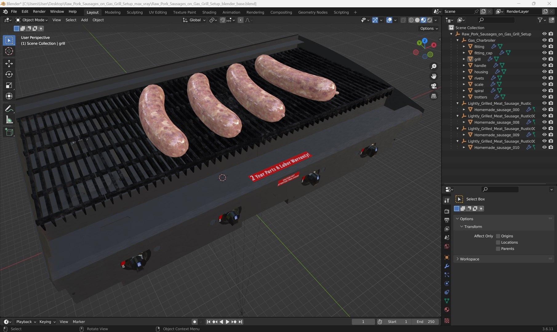 Raw Pork Sausages on Gas Grill Setup 3D model https://p.turbosquid.com/ts-thumb/ur/T7JNSs/dm/raw_pork_sausages_on_gas_grill_setup_1001/jpg/1759145704/1920x1080/fit_q87/61eb90c2dd0bac8839a83670db58456947ec07e0/raw_pork_sausages_on_gas_grill_setup_1001.jpg