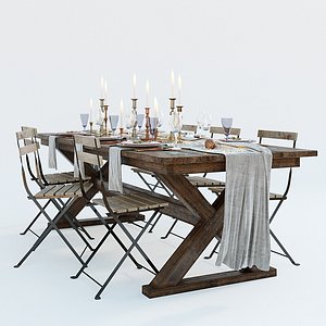 3D festive table setting ikea model