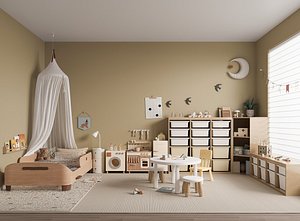 3D modern bedroom model