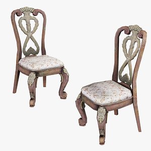 3D European antique chair model