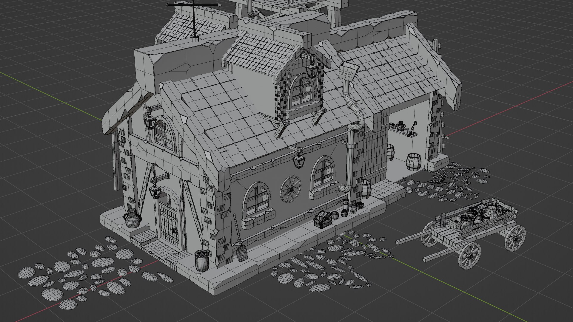 Medieval House Low Poly model https://p.turbosquid.com/ts-thumb/ur/gcxXhl/LP/wire2/png/1694365819/1920x1080/fit_q87/f88aefa5f1d4e9e5968bf5ee23d19bc4a95dfc24/wire2.jpg