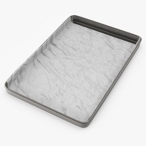 Oven Tray with Parchment Paper 3D model