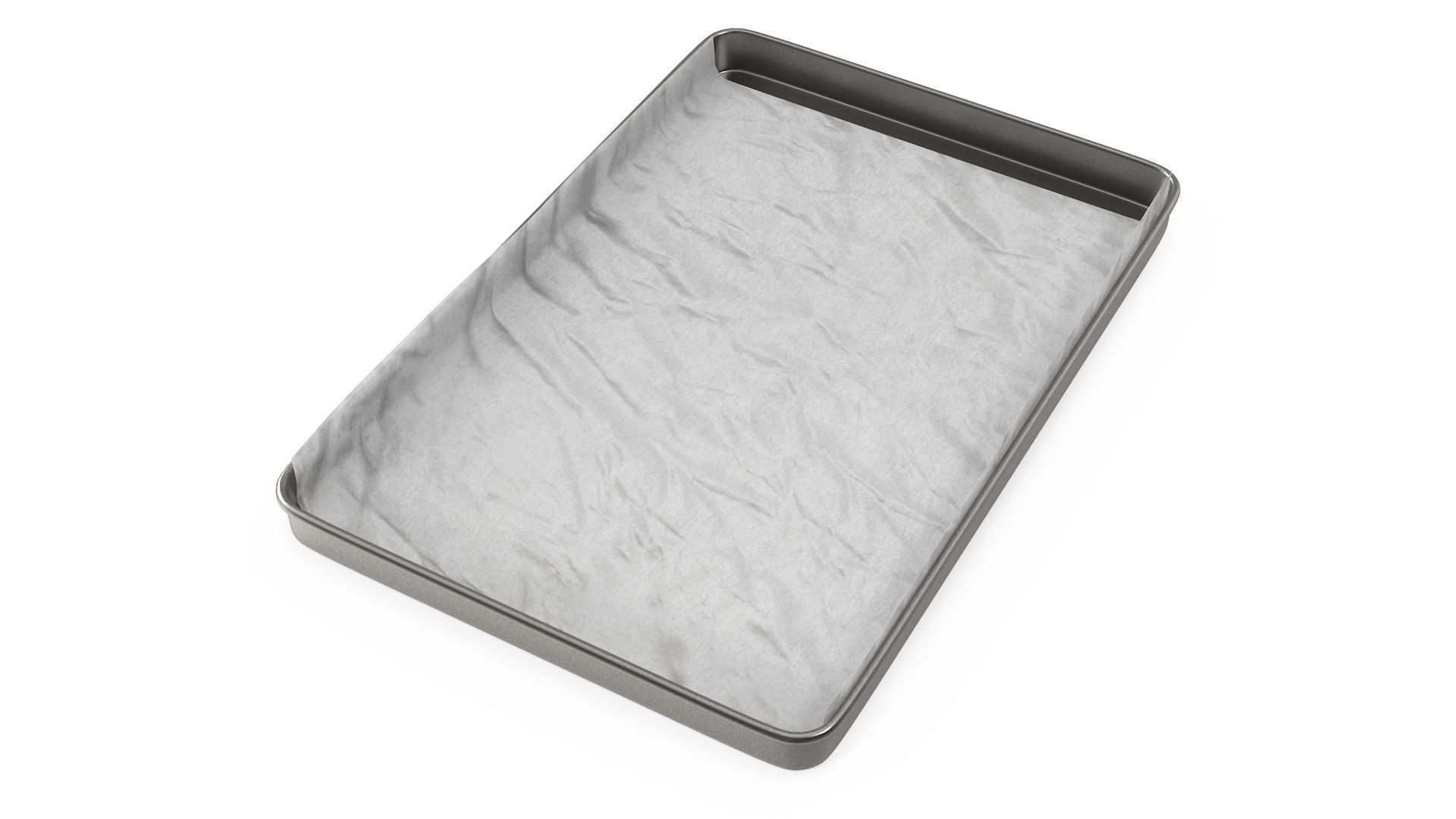 Oven Tray with Parchment Paper 3D model preview