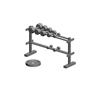barbell weight 3d max