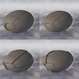 C4D Sci-Fi Spaceship A 003 Untextured