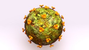 3d model hiv virus