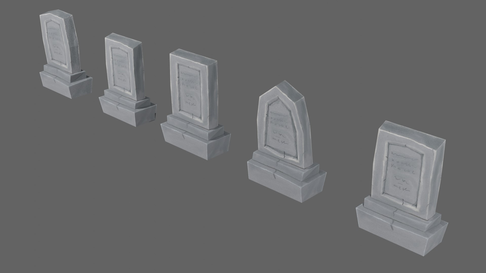 tombstones low-poly model https://p.turbosquid.com/ts-thumb/ur/s1XgMb/Gvu5gWXY/rend3/png/1600764750/1920x1080/fit_q87/5e79432e94279ee43c8d965d0597dd0660a1aea5/rend3.jpg