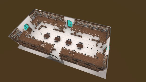 modelo 3d Library - TurboSquid 2110444