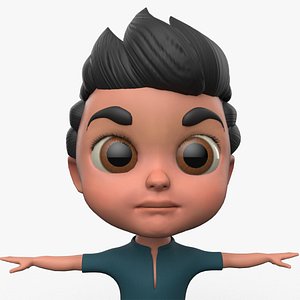3D Cartoon KID character BINTU without RIG