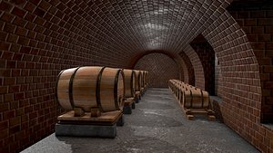 Wine Cellar PBR 3D model