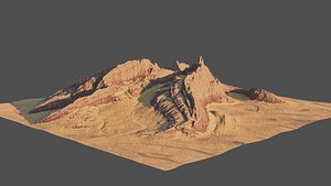 3D 8K Desert Cliff Landscape 2 model