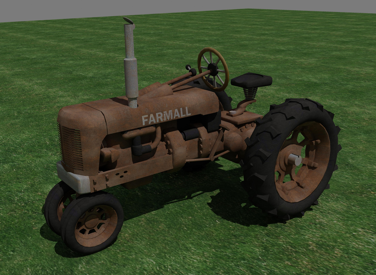 3d model farmall tractor rust