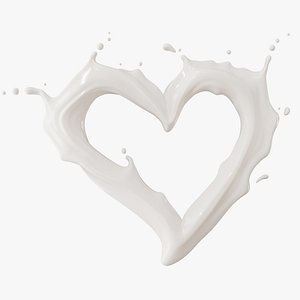 3D Milk Splash Heart