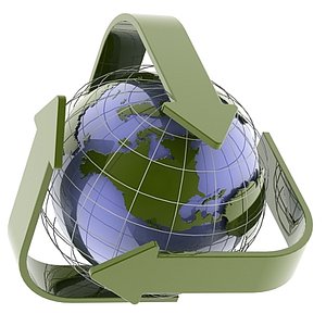 3d model globe recycle