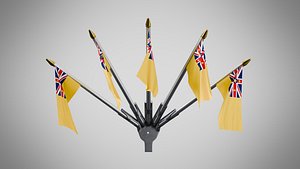 3D Wall Mount Flags 5 Of Niue model
