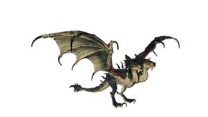 Two-Headed Dragon 3D Model  Fierce Fantasy Creature Asset 3D model