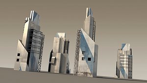 3D Sci-Fi Building 01 model