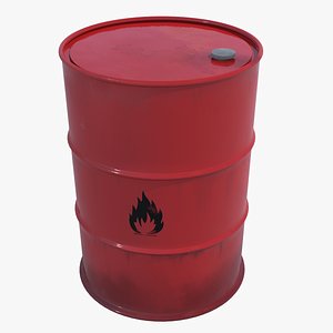 Flammable Barrel 3D Model