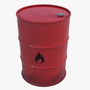 Flammable Barrel 3D Model