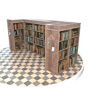 old bookshelf 3D model