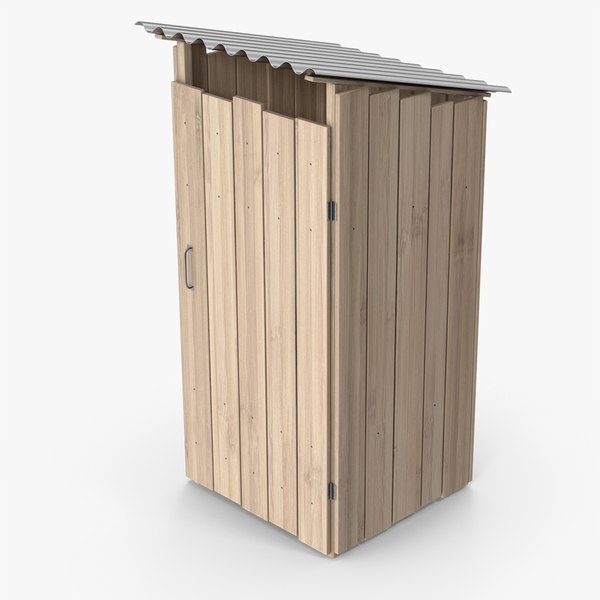 Outdoor Wooden Toilet 3D model