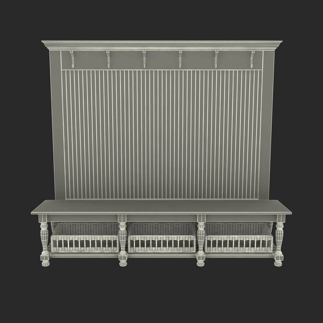 Entryway Storage Rack 3d Model