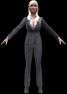3D business woman sexy suit