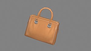 cartoon brown zippered handbag 3D model