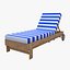 Strandliegen- und Sonnenschirm-Set-Kollektion Low Poly PBR Quad Mesh