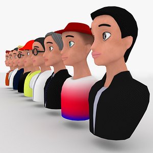3D Nine VR male characters avatar