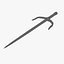 Low poly ninja sai weapons