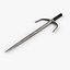 Low poly ninja sai weapons