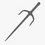 Low poly ninja sai weapons