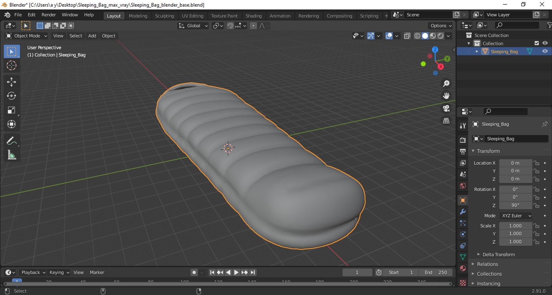 3D Sleeping Bag model https://p.turbosquid.com/ts-thumb/us/hISvrP/uL/sleepingbagvray3dmodel024/jpg/1626885592/1920x1080/fit_q87/a3c315af4bce38ee45315540d1004f086dd9b943/sleepingbagvray3dmodel024.jpg