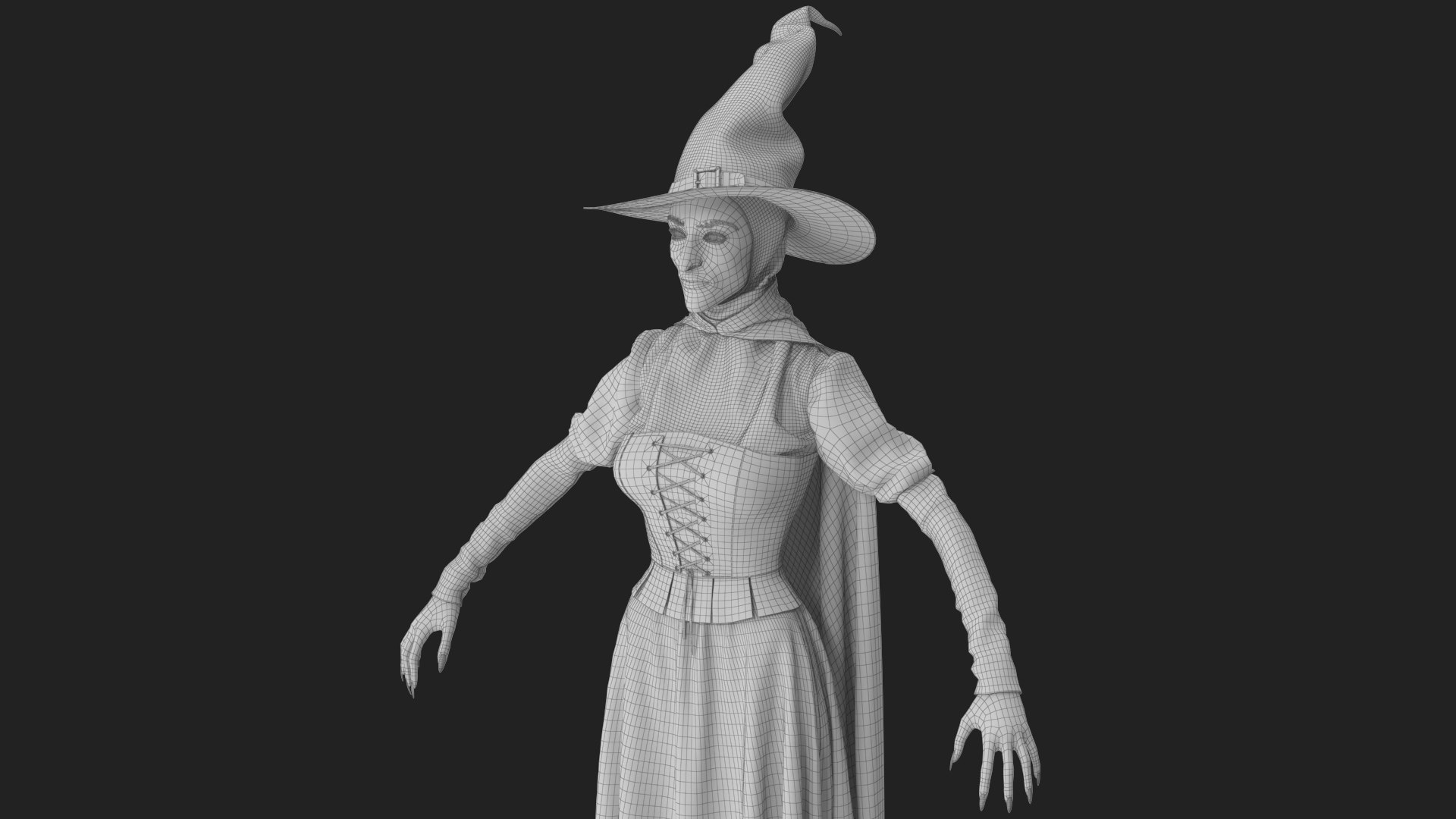 Witch 2 3D model https://p.turbosquid.com/ts-thumb/us/rgyiXW/MQ/wireframe_08/jpg/1697600097/1920x1080/fit_q87/46d480dfecb4111fadf91c087e40132b5d5b98be/wireframe_08.jpg