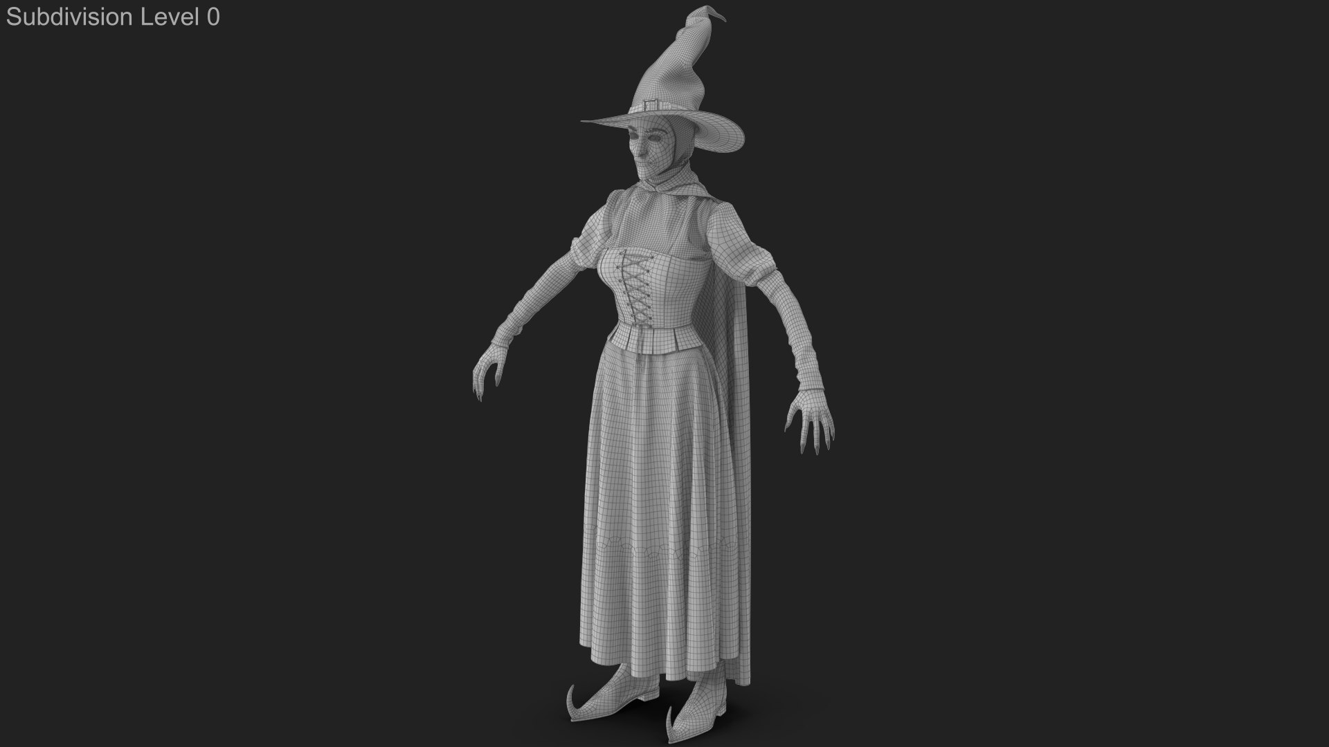Witch 2 3D model https://p.turbosquid.com/ts-thumb/us/rgyiXW/Wg/wireframe_00/jpg/1697600047/1920x1080/fit_q87/95154052b8c101573287ef8033a7941503ca3ecc/wireframe_00.jpg
