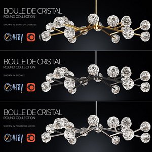 3d corona boule cristal 60