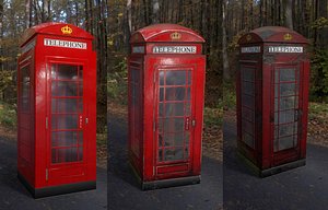 3D red telephone box