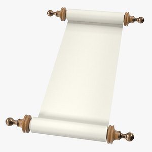3D Unfolded Blank Paper Scroll