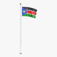 South Sudan Flag Stand Pole Animated Loop