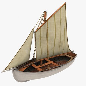 old fishing sailboat 3d model