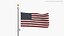 USA Flag Wind Loop Animated For Blender