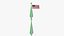 USA Flag Wind Loop Animated For Blender