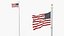USA Flag Wind Loop Animated For Blender