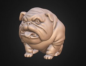 Dog Pitbull Bulldog stylized 3D print 3D model