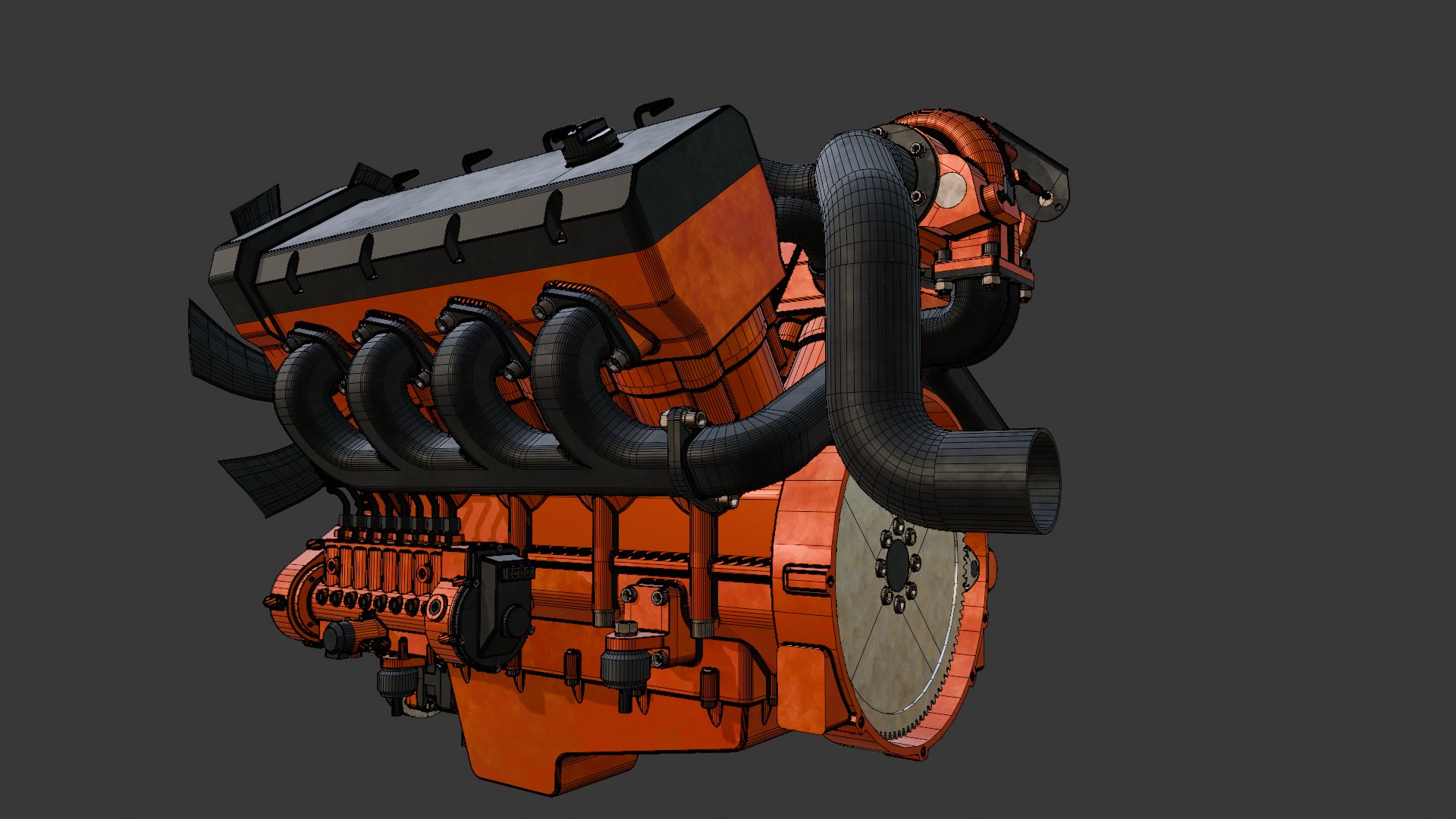 Detailed V8 Engine Model - TurboSquid 2633048