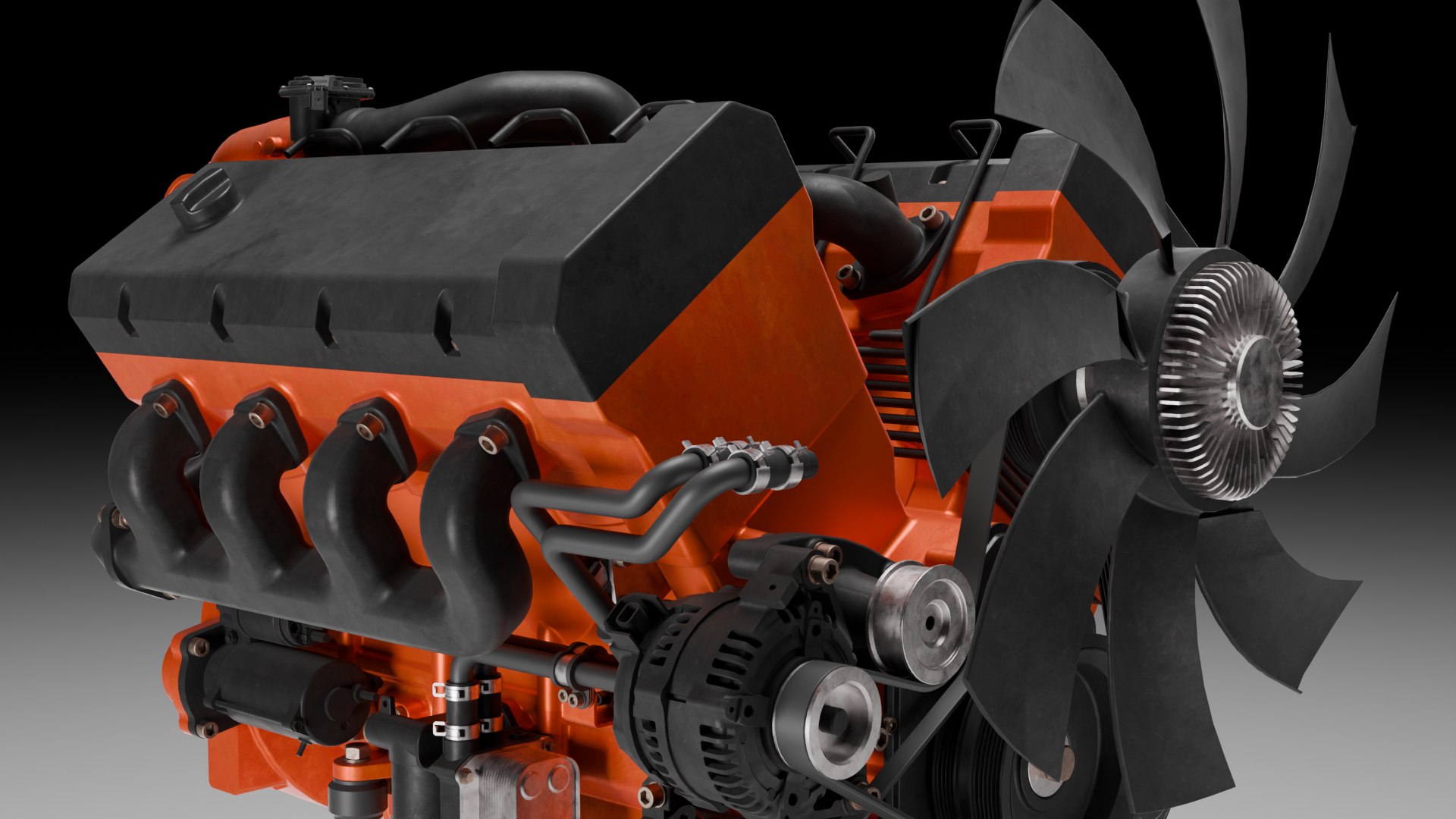 Detailed V8 Engine Model - TurboSquid 2633048